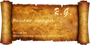 Reicher Gyöngyi névjegykártya